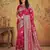 Magenta silk blend woven saree with blouse