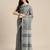 Grey linen saree with blouse