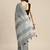 Grey linen saree with blouse