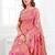Pink linen printed saree with blouse