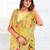 Yellow linen printed saree with blouse