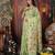 Green linen printed saree with blouse