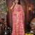 Pink linen printed saree with blouse