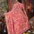 Pink linen printed saree with blouse