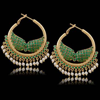 Beautiful Chandbali Type Hoop Hangings 1