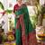 Dark green silk woven saree with blouse