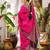 Magenta silk woven saree with blouse