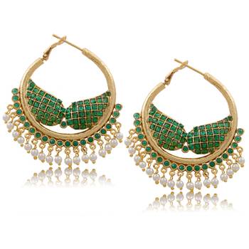 Beautiful Chandbali Type Hoop Hangings 3