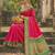 Coral silk woven saree with blouse