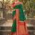 Dark green silk woven saree with blouse