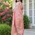 Pink linen woven work saree with blouse