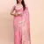 Pink linen woven work saree with blouse