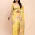 Yellow linen woven work saree with blouse