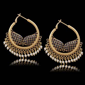 Beautiful Chandbali Type Hoop Hangings 1