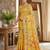 Yellow linen woven work saree with blouse
