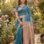 Blue linen woven work saree with blouse
