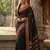 Black silk woven saree with blouse