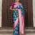 Blue silk woven saree with blouse