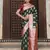 Dark green silk woven saree with blouse