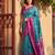 Blue pochampally printed saree with blouse