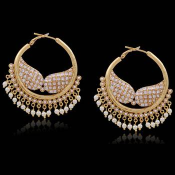 Beautiful Chandbali Type Hoop Hangings 1