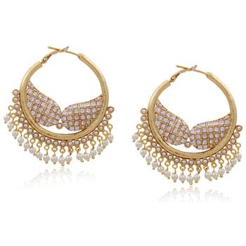 Beautiful Chandbali Type Hoop Hangings 3