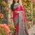 Coral pochampally printed saree with blouse