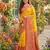 Yellow pochampally printed saree with blouse