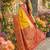 Yellow pochampally printed saree with blouse