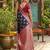 Navy silk blend woven saree with blouse