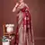 Maroon banarasi silk woven work saree with blouse