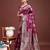 Purple banarasi silk woven work saree with blouse