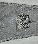 Black Color Embroidery And Sequins Work With Full Hand Pearl Work Butterfly Soft Net Saree