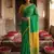 Green cotton printed saree with blouse