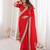 Red Color Sequins Lace Border Work Satin Silk Saree