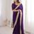 Purple Color Sequins Lace Border Work Satin Silk Saree