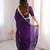 Purple Color Sequins Lace Border Work Satin Silk Saree