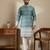 Aqua blue designer festive wear satin kurta-pajama