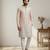 Peach designer festive wear satin kurta-pajama