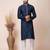 Navy blue designer festive wear jacquard kurta-pajama