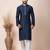 Navy blue designer festive wear jacquard kurta-pajama