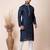 Navy blue designer festive wear jacquard kurta-pajama