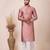 Peach designer festive wear jacquard kurta-pajama