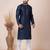 Navy blue designer festive wear jacquard kurta-pajama