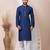 Navy blue designer festive wear jacquard kurta-pajama