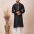 Black designer festive wear jacquard kurta-pajama