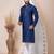 Navy blue designer festive wear jacquard kurta-pajama