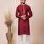 Maroon designer festive wear jacquard kurta-pajama