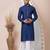 Navy blue designer festive wear jacquard kurta-pajama