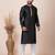 Black designer festive wear jacquard kurta-pajama